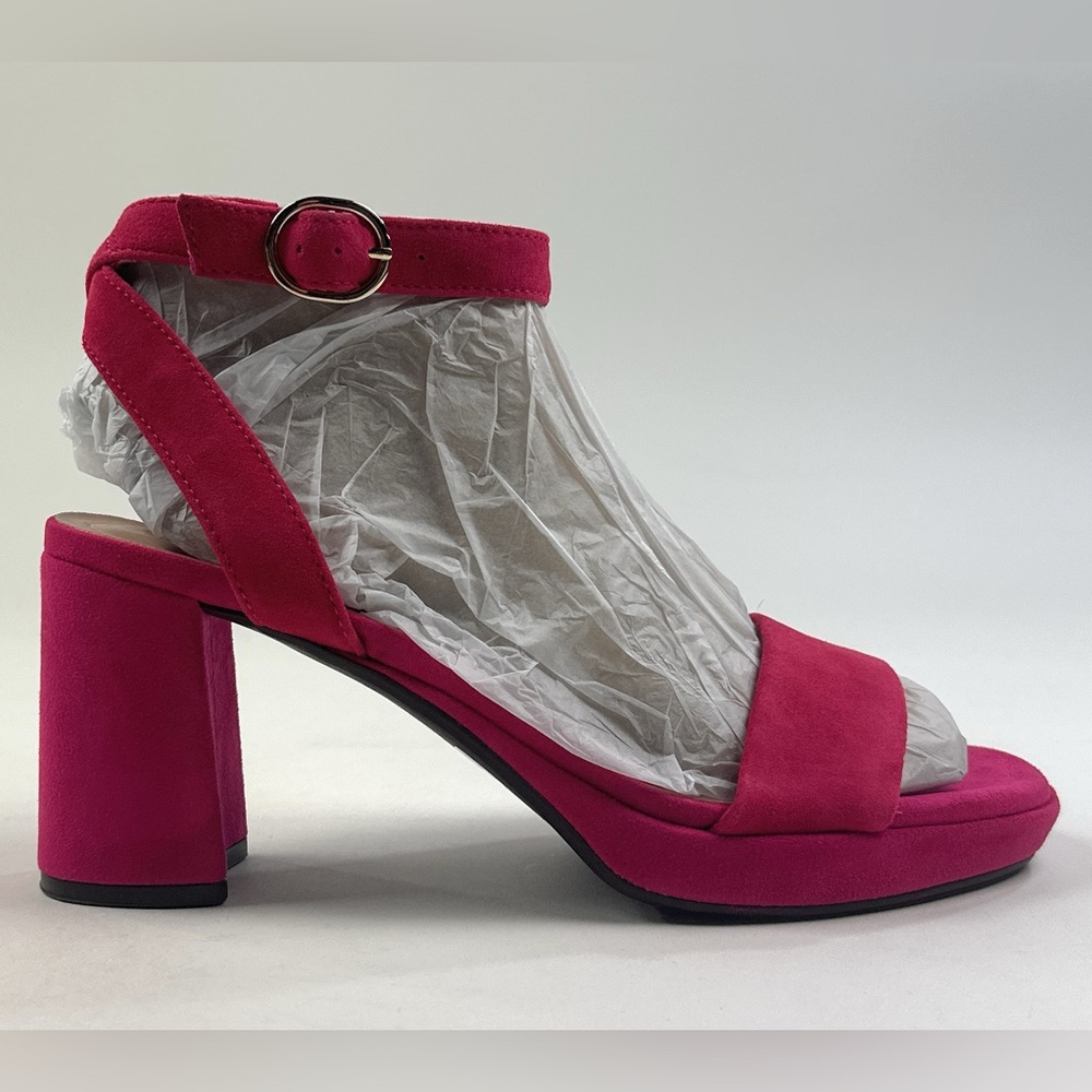 Clarks Ambyrlyn Bay Fuchsia Pink Womens Block Heel Sandals Strappy 26177007